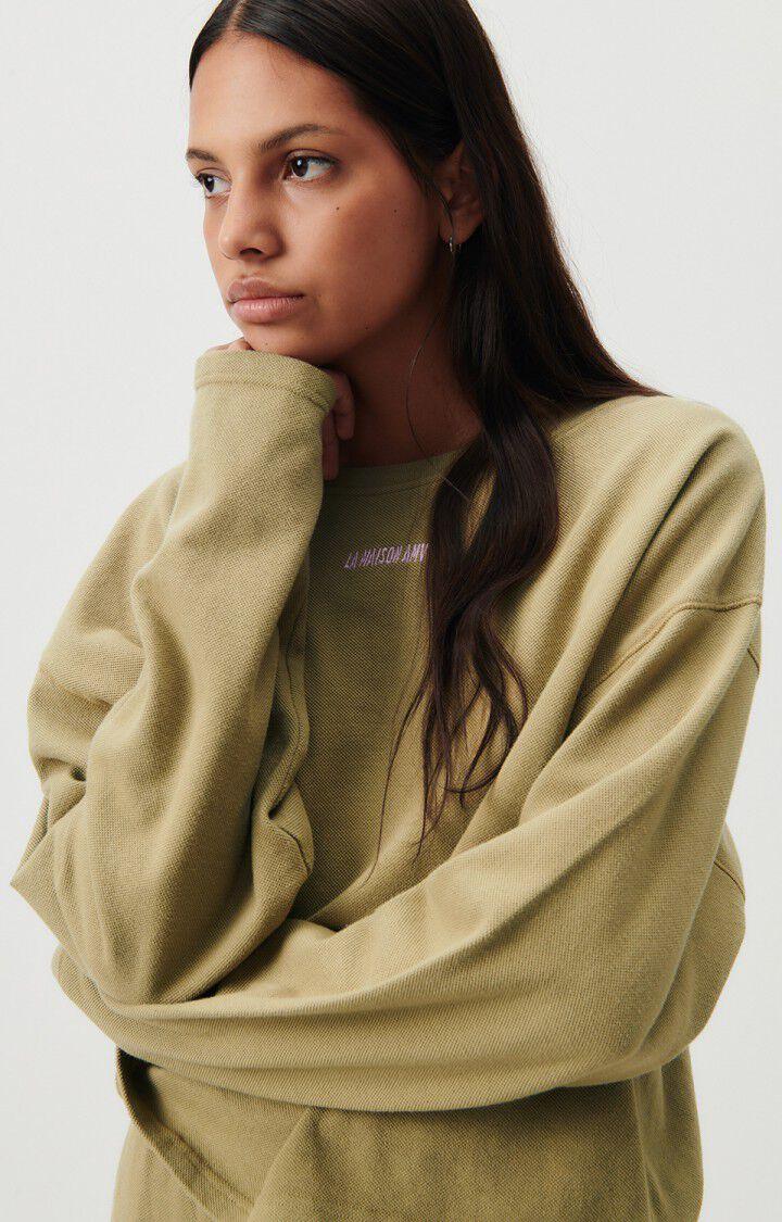 american vintage Sweat femme Hodatown - VERVEINE CHINE 53 Manches longues Vert - H23