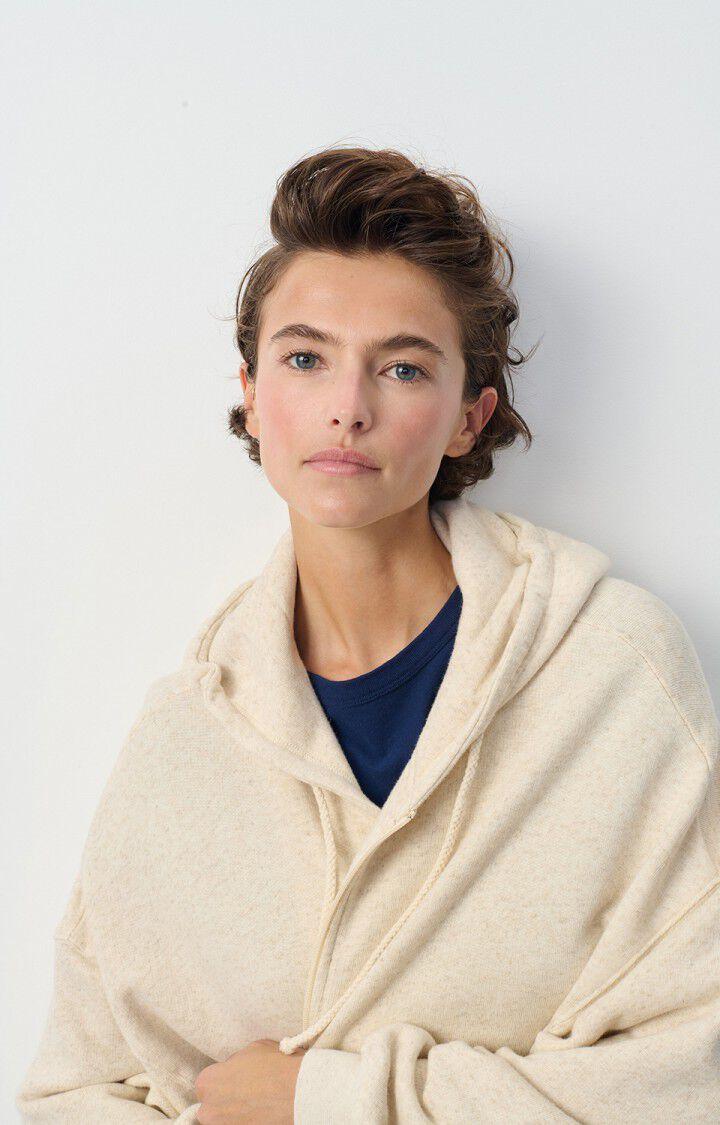 American Vintage Sweat Femme Itonay - ECRU CHINE 48 Manches Longues Beige - E25