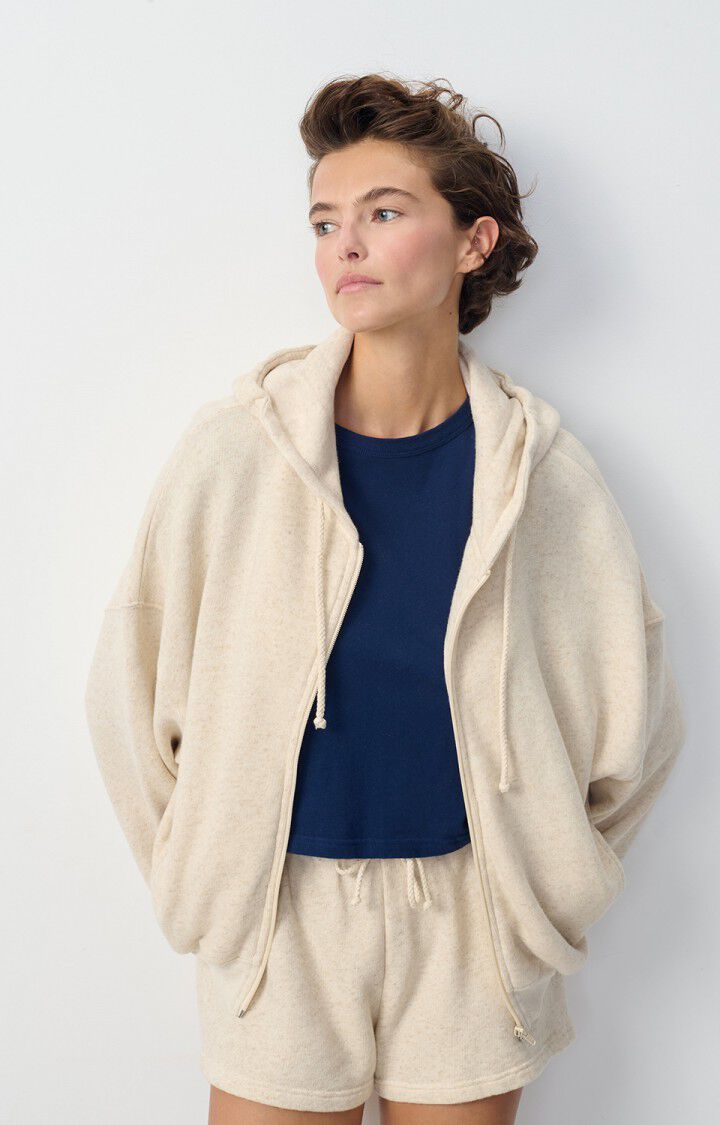 american vintage Sweat femme Itonay - ECRU CHINE 48 Manches longues Beige - E25