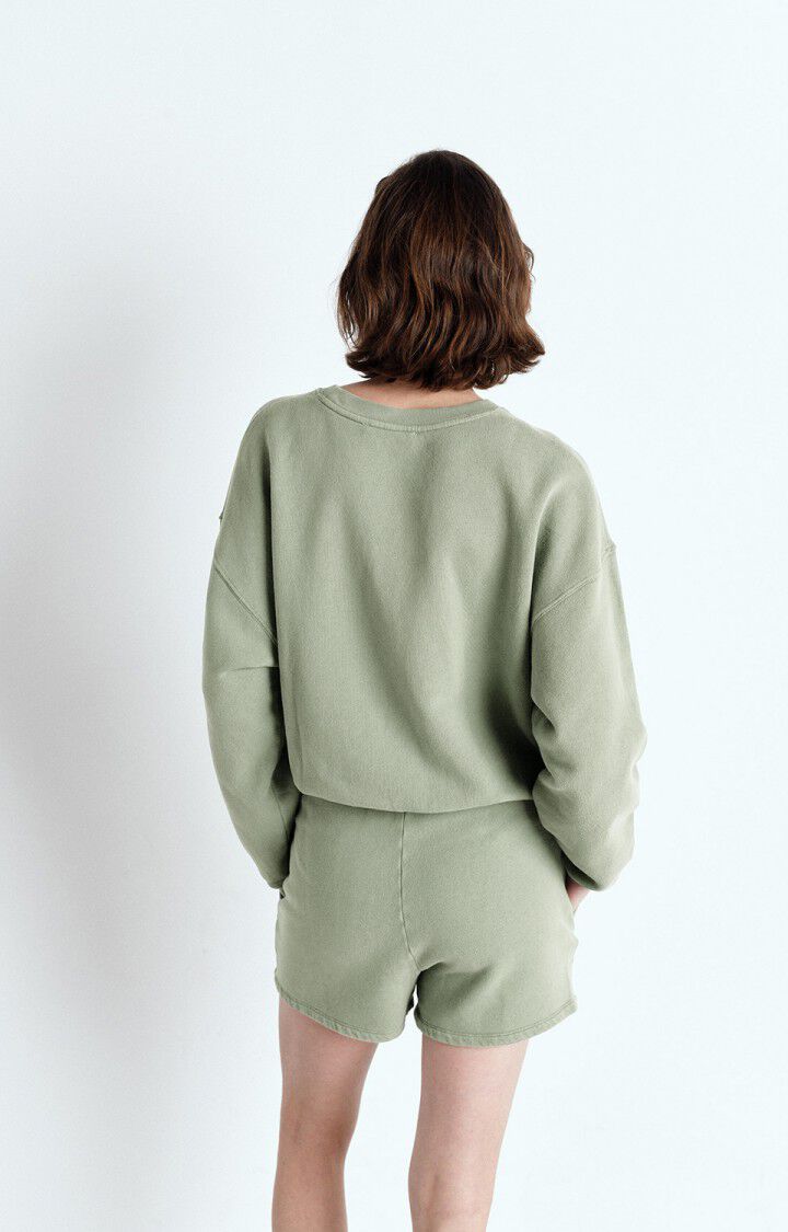 American Vintage Sweat Femme Izubird - ARGILE VINTAGE 51 Manches Longues Vert - E25