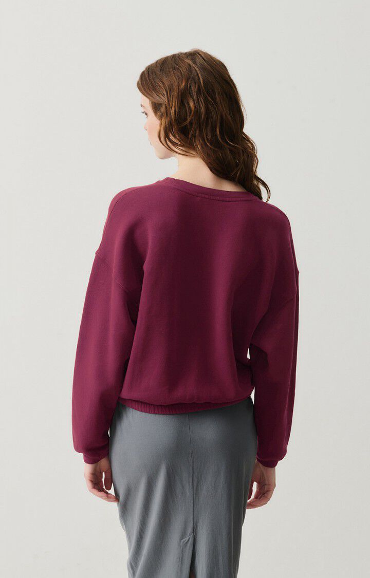 American Vintage Sweat Femme Izubird - BORDEAUX VINTAGE 51 Manches Longues Rouge - E25