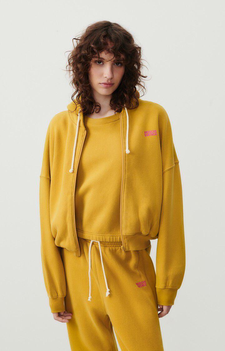 american vintage Sweat femme Izubird - BRONZE VINTAGE 48 Manches longues Jaune - E24