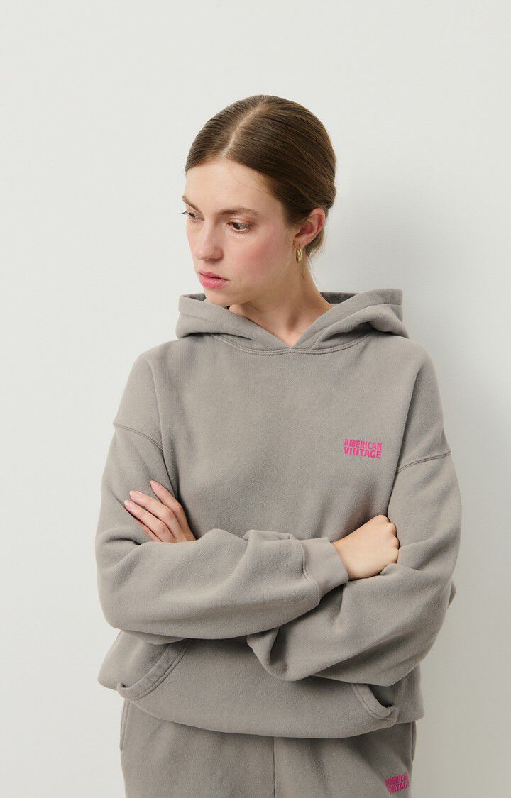 american vintage Sweat femme Izubird - CASTOR VINTAGE 54 Manches longues Gris - H24