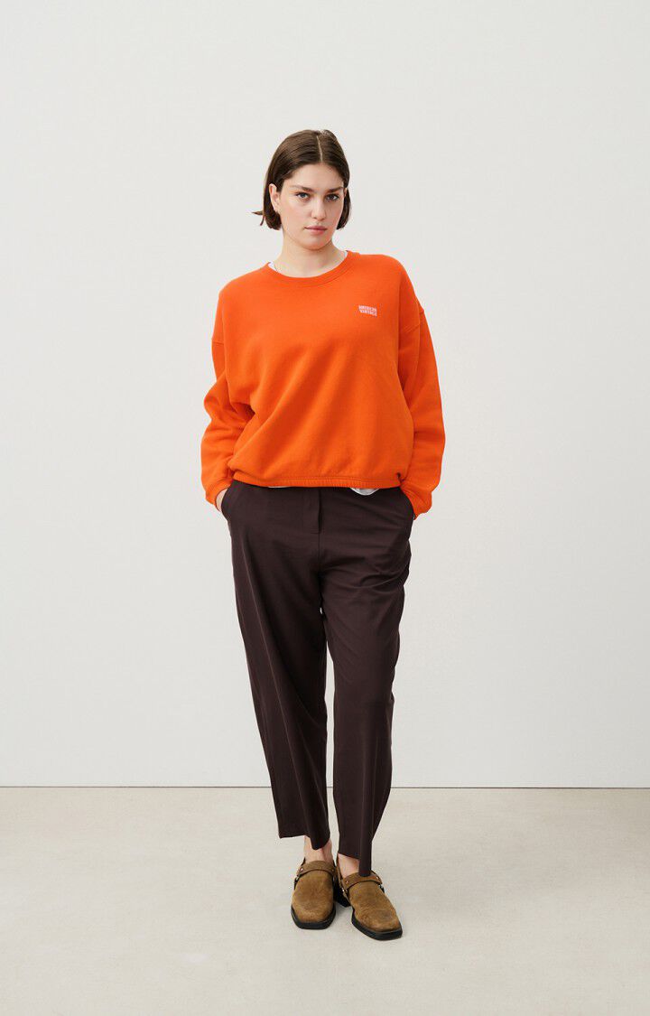 American Vintage Sweat Femme Izubird - CITROUILLE VINTAGE 51 Manches Longues Orange - H24