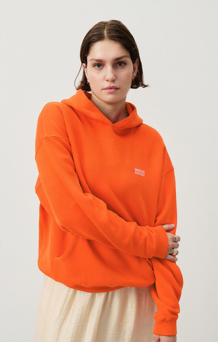 american vintage Sweat femme Izubird - CITROUILLE VINTAGE 54 Manches longues Orange - H24