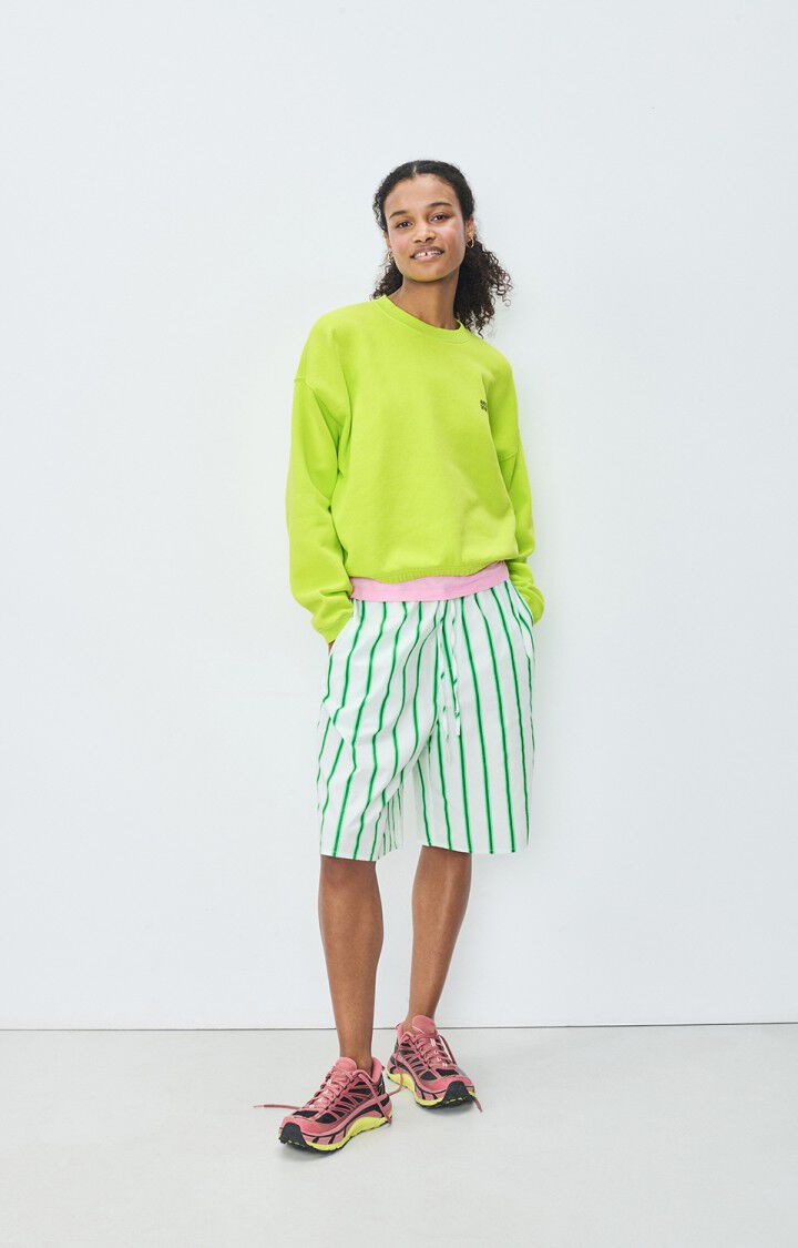 American Vintage Sweat Femme Izubird - CITRUS VINTAGE 51 Manches Longues Vert - E25