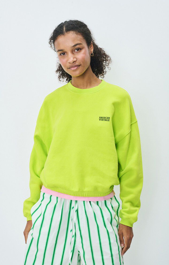 american vintage Sweat femme Izubird - CITRUS VINTAGE 51 Manches longues Vert - E25