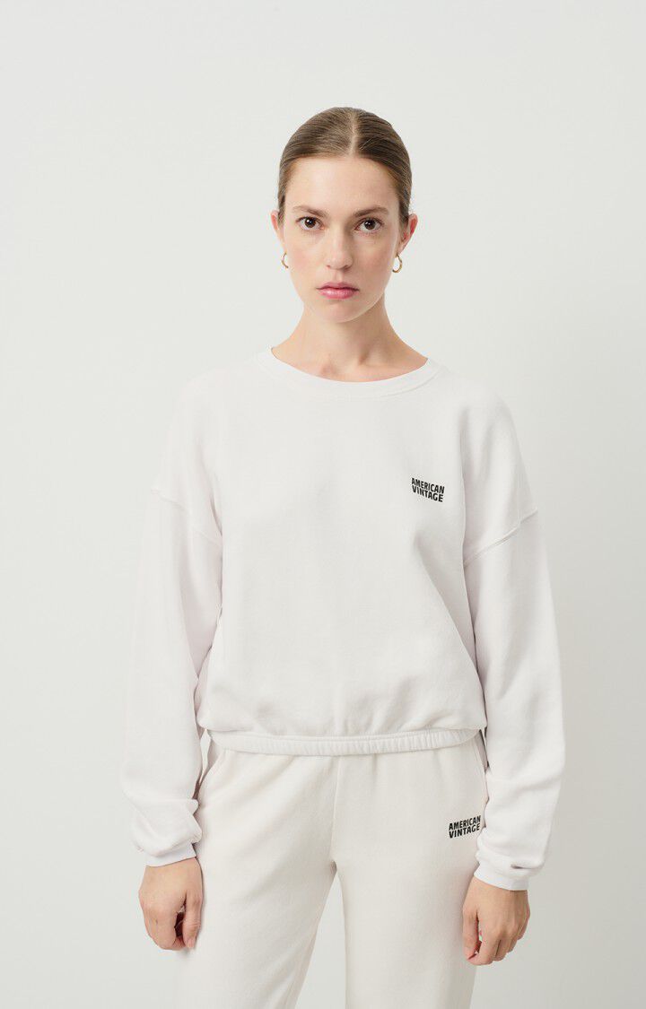 american vintage Sweat femme Izubird - COLOMBE VINTAGE 51 Manches longues Blanc - E25