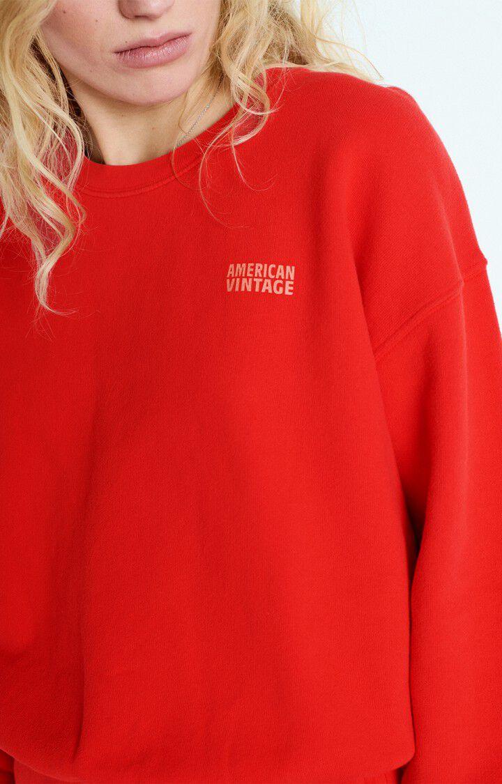 American Vintage Sweat Femme Izubird - FRAISE VINTAGE 51 Manches Longues Rouge - E25