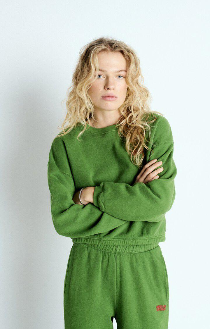 american vintage Sweat femme Izubird - GAZON VINTAGE 51 Manches longues Vert - E25