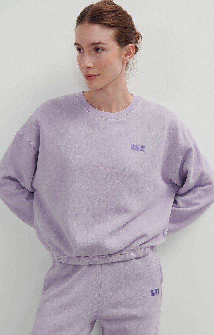 american vintage Sweat femme Izubird - GLYCINE VINTAGE 51 Manches longues Violet - H23
