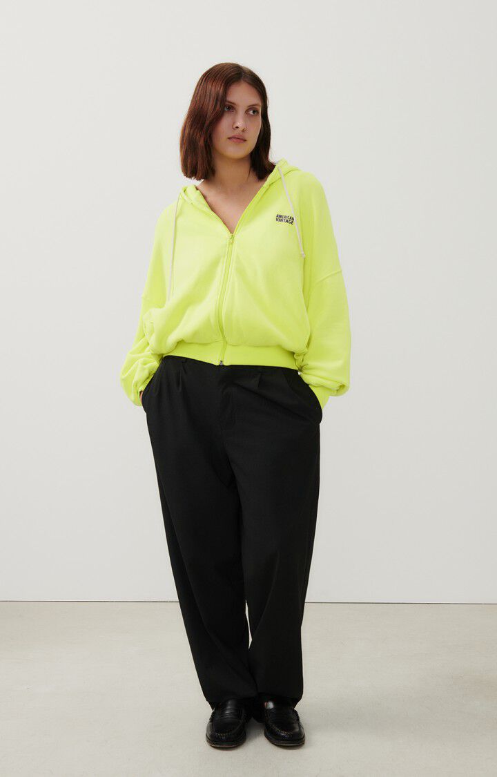 American Vintage Sweat Femme Izubird - JAUNE FLUO 48 Manches Longues Jaune - E24