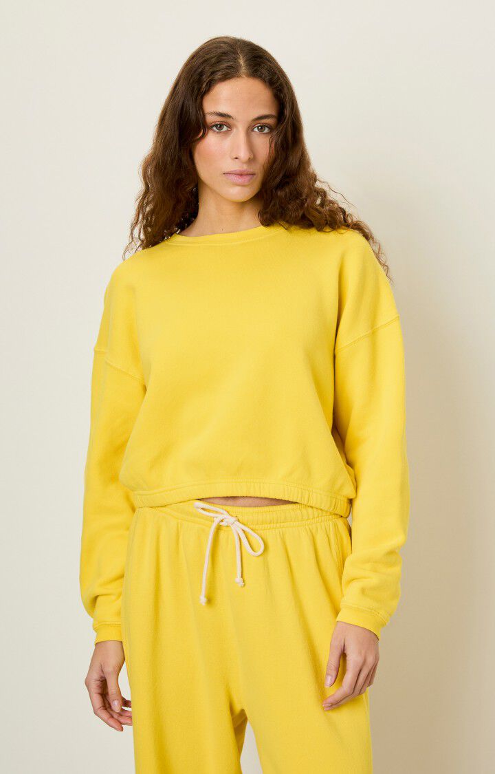 american vintage Sweat femme Izubird - MAIS VINTAGE 51 Manches longues Jaune - E23