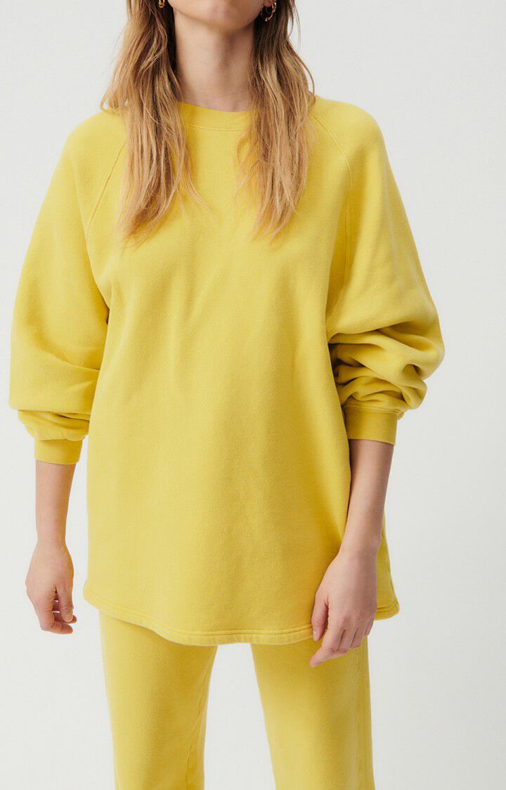 american vintage Sweat femme Izubird - MAIS VINTAGE 72 Manches longues Jaune - E23