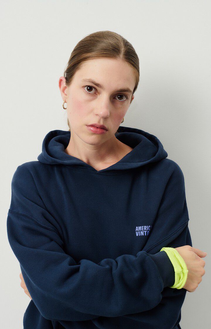 American Vintage Sweat Femme Izubird - MARINE VINTAGE 54 Manches Longues Bleu - E25