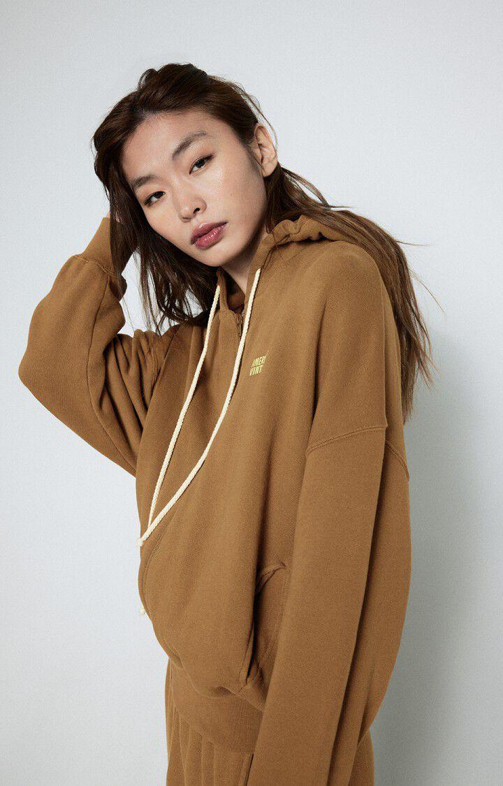 american vintage Sweat femme Izubird - MOKA VINTAGE 48 Manches longues Marron - E25