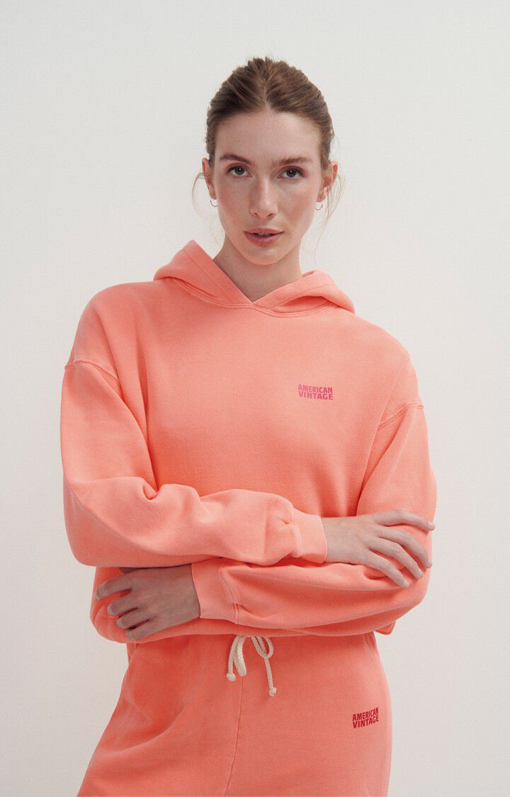 american vintage Sweat femme Izubird - ORANGE FLUO 54 Manches longues Orange - E24