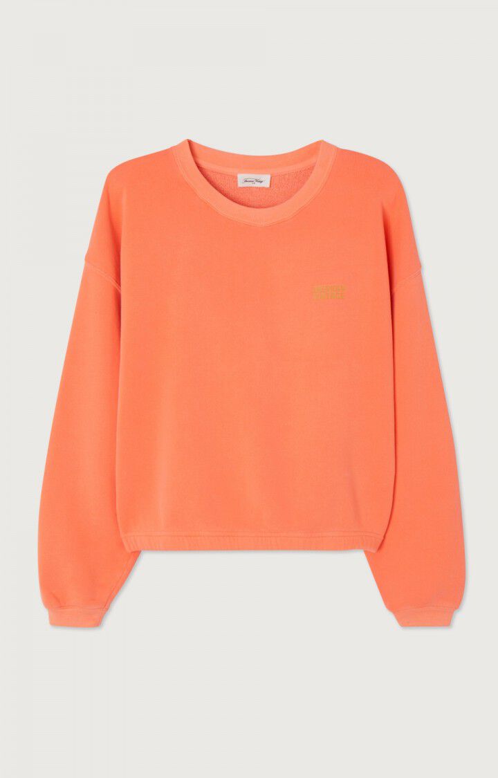 american vintage Sweat femme Izubird - ORANGEADE FLUO 51 Manches longues Orange - E24
