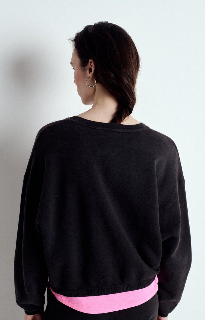 American Vintage Sweat Femme Izubird - REGLISSE VINTAGE 51 Manches Longues Noir - E25