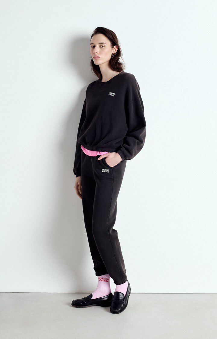 American Vintage Sweat Femme Izubird - REGLISSE VINTAGE 51 Manches Longues Noir - E25