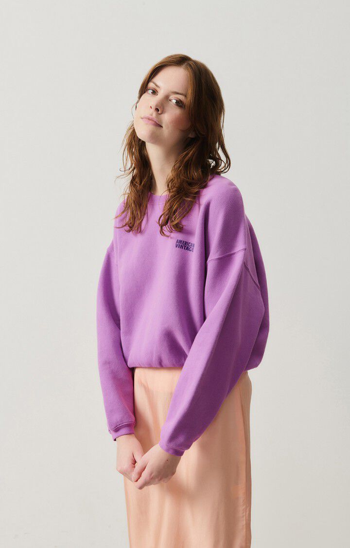 american vintage Sweat femme Izubird - ROSE INDIEN VINTAGE 51 Manches longues Violet - H24