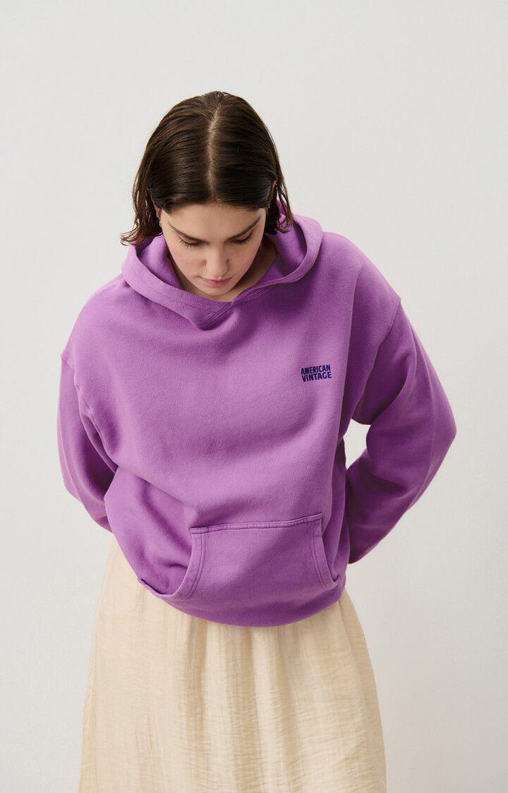 american vintage Sweat femme Izubird - ROSE INDIEN VINTAGE 54 Manches longues Violet - H24