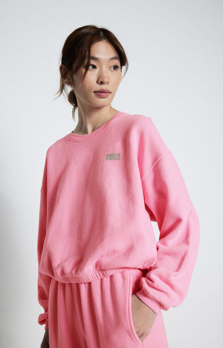 american vintage Sweat femme Izubird - ROSE VINTAGE 51 Manches longues Rose - E25