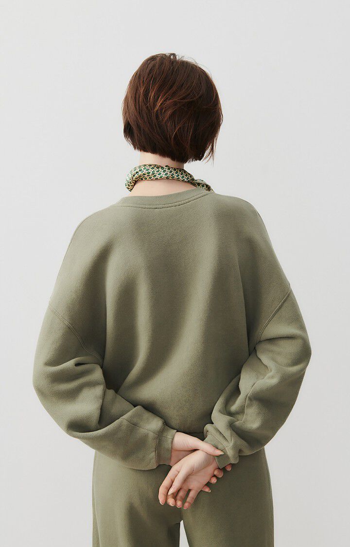 American Vintage Sweat Femme Izubird - SAUGE VINTAGE 51 Manches Longues Vert - E24