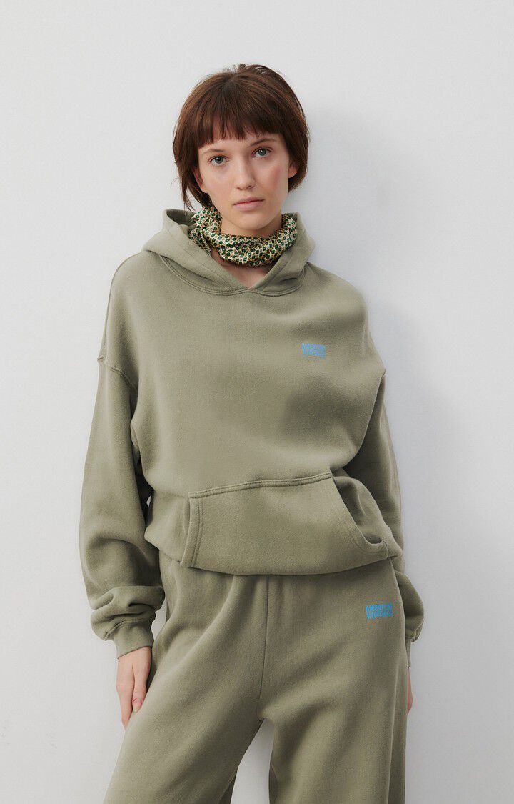 american vintage Sweat femme Izubird - SAUGE VINTAGE 54 Manches longues Vert - E24