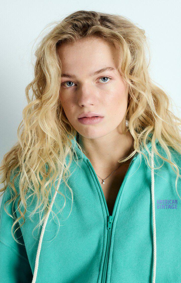 American Vintage Sweat Femme Izubird - VERT ACQUA VINTAGE 48 Manches Longues Vert - E25