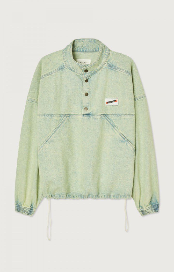 american vintage Sweat femme Joybird - SUR TEINTURE VERT Manches longues Vert - H22B