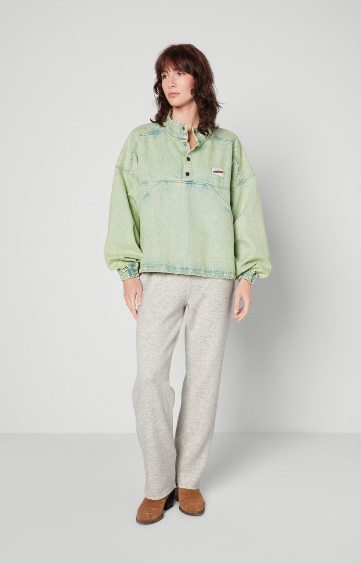 American Vintage Sweat Femme Joybird - SUR TEINTURE VERT Vert - H22