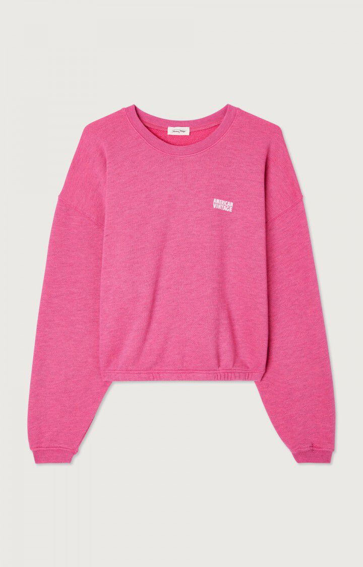 american vintage Sweat femme Kodytown - FUCHSIA SURTEINT 51 Manches longues Rose - E24B