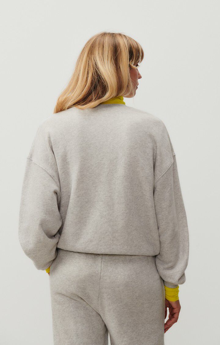 American Vintage Sweat Femme Kodytown - POLAIRE CHINE 51 Manches Longues Gris - E25