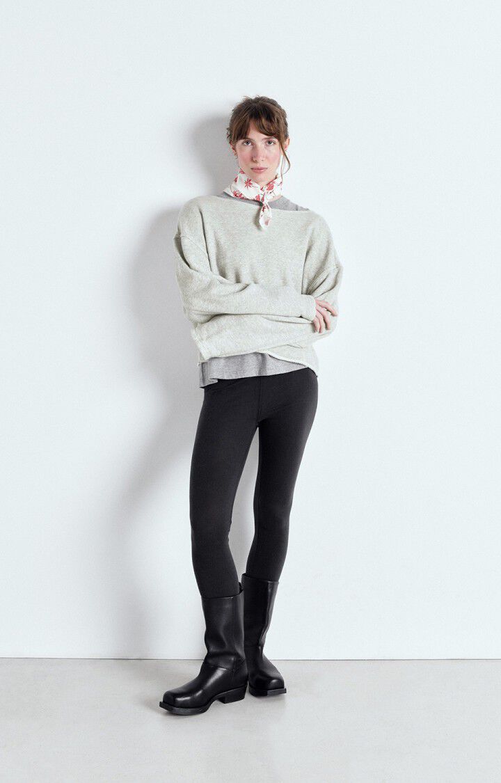 American Vintage Sweat Femme Kodytown - POLAIRE CHINE 52 Manches Longues Gris - E25