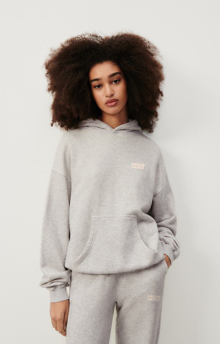 american vintage Sweat femme Kodytown - POLAIRE CHINE 52 Manches longues Gris - E25