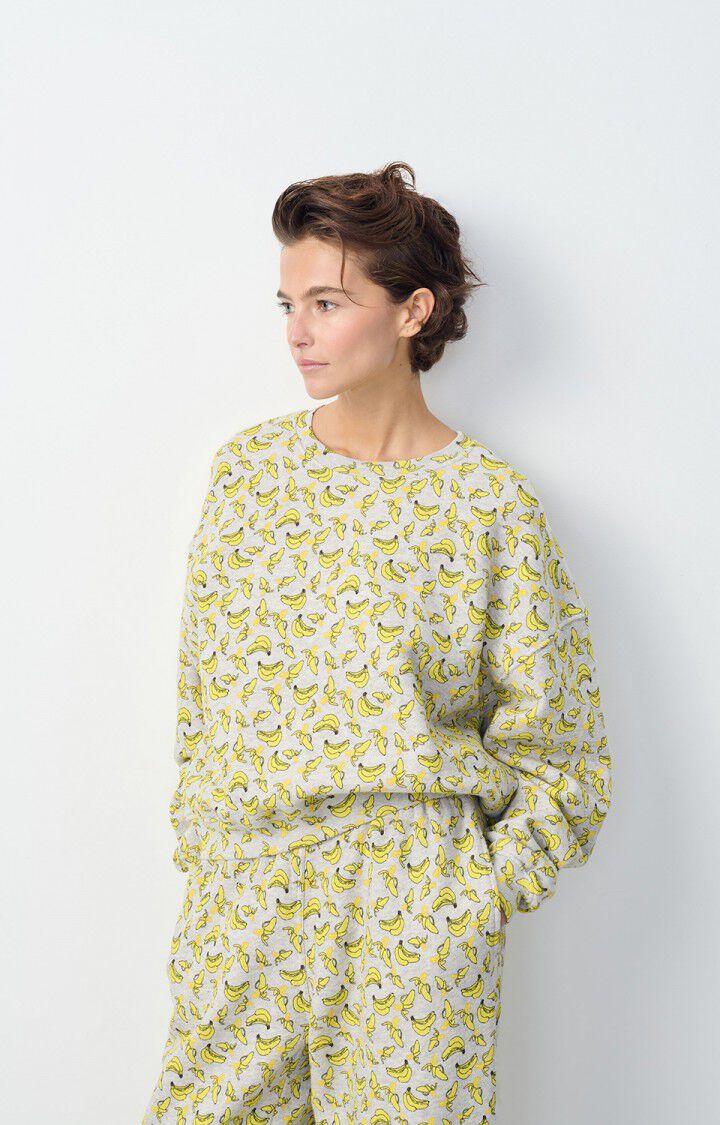 american vintage Sweat femme Kodytown - POLLY 51 Manches longues Gris - H24