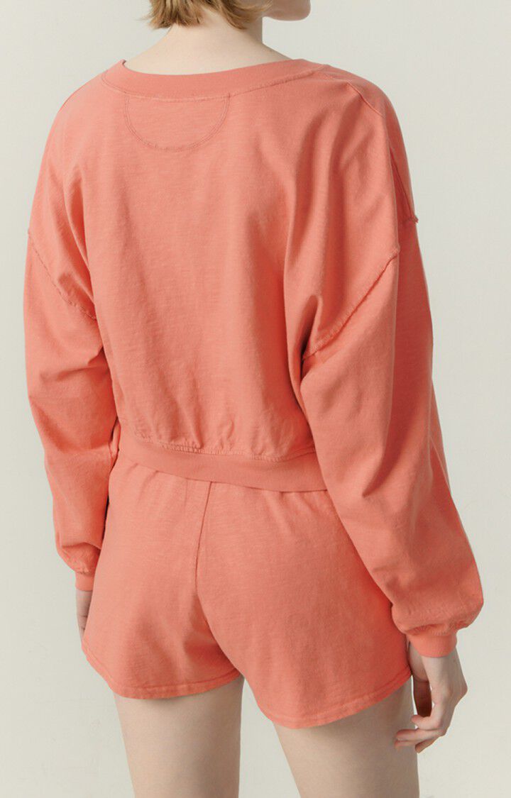 American Vintage Sweat Femme Laweville - MAKE UP VINTAGE 48 Manches Longues Rose - E23