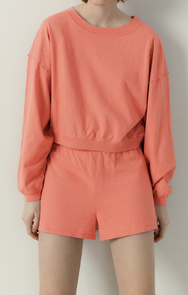 american vintage Sweat femme Laweville - MAKE UP VINTAGE 48 Manches longues Rose - E23