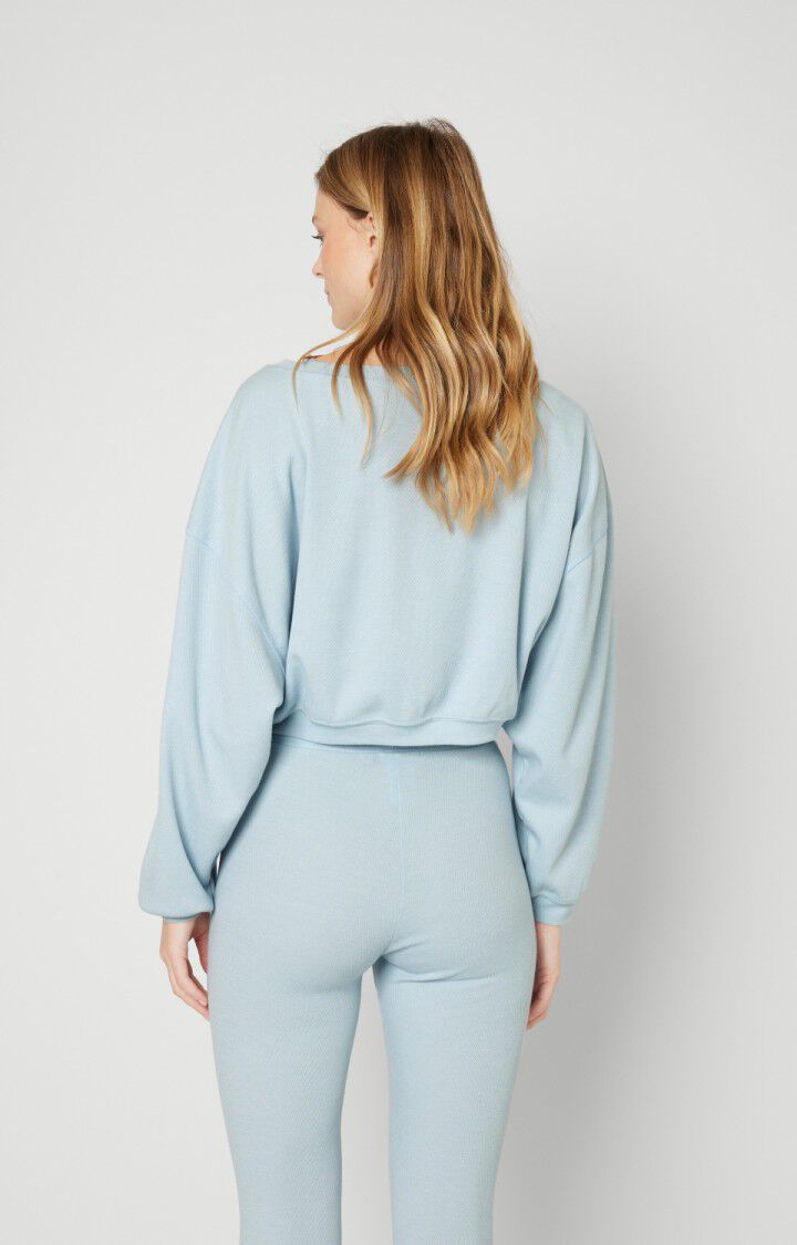 American Vintage Sweat Femme Lebow - ARCTIQUE 49 Manches Longues Bleu - E23