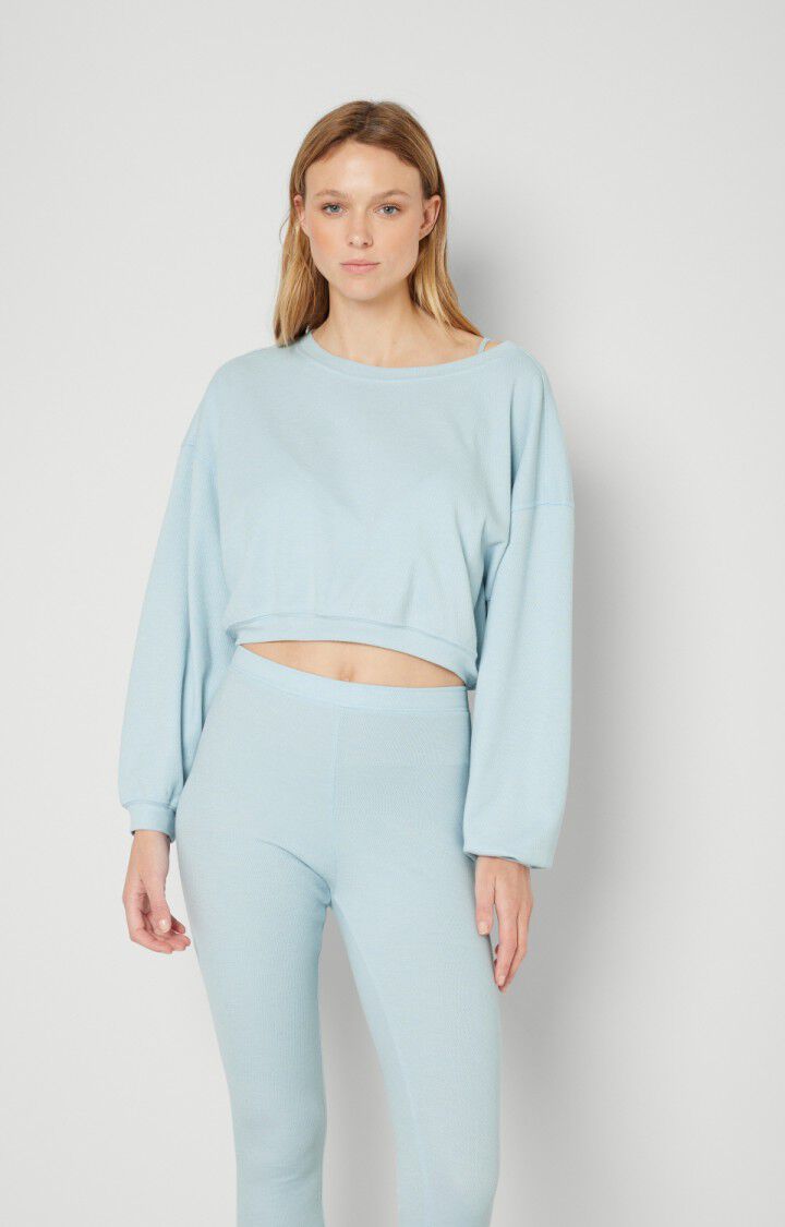 american vintage Sweat femme Lebow - ARCTIQUE 49 Manches longues Bleu - E23