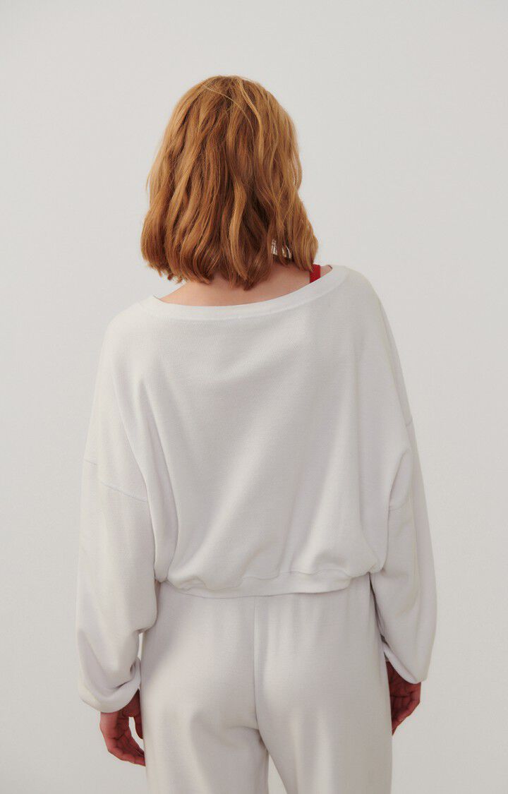 American Vintage Sweat Femme Lebow - COLOMBE 49 Manches Longues Blanc - E24