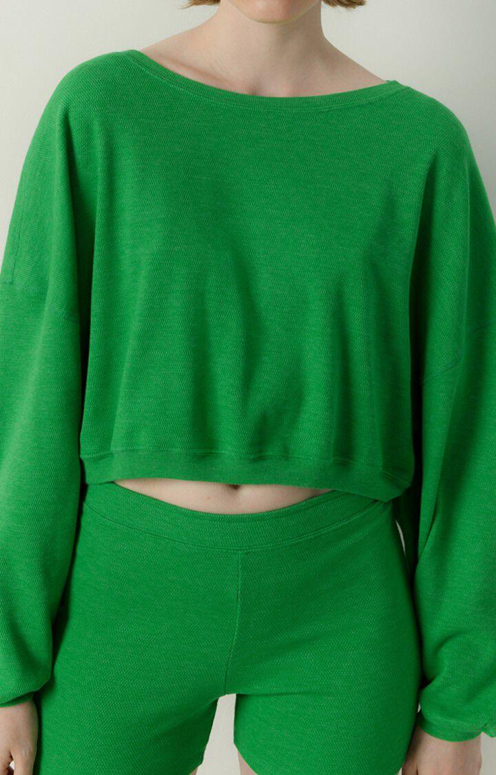american vintage Sweat femme Lebow - PATURAGE 49 Manches longues Vert - E23