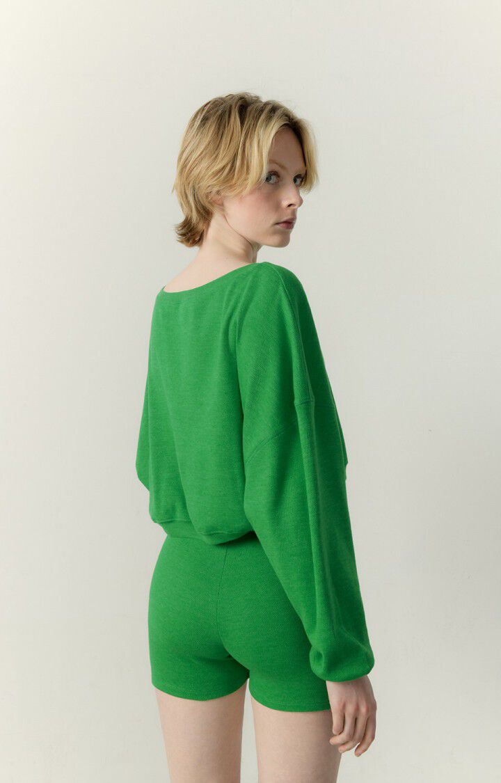 American Vintage Sweat Femme Lebow - PATURAGE Manches Longues Vert - E23B