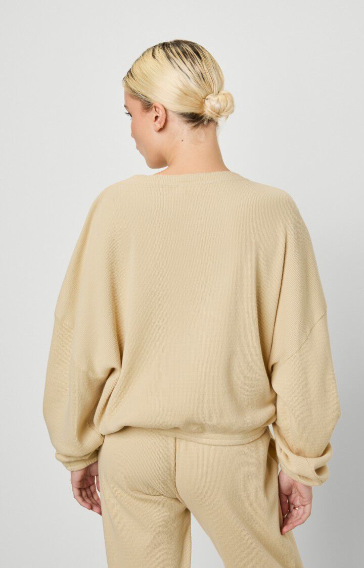 American Vintage Sweat Femme Luto - SABLE 52 Manches Longues Beige - H22