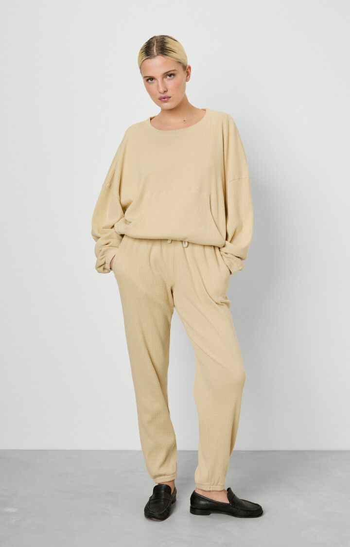 American Vintage Sweat Femme Luto - SABLE 52 Manches Longues Beige - H22