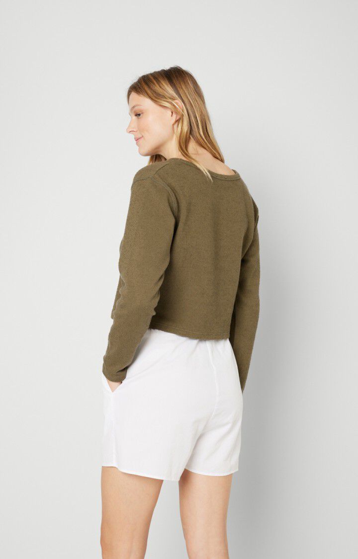 American Vintage Sweat Femme Noogy - KAKI Manches Longues Vert - H21