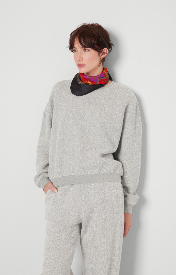 american vintage Sweat femme Noyrock - GRIS CHINE Gris - E22