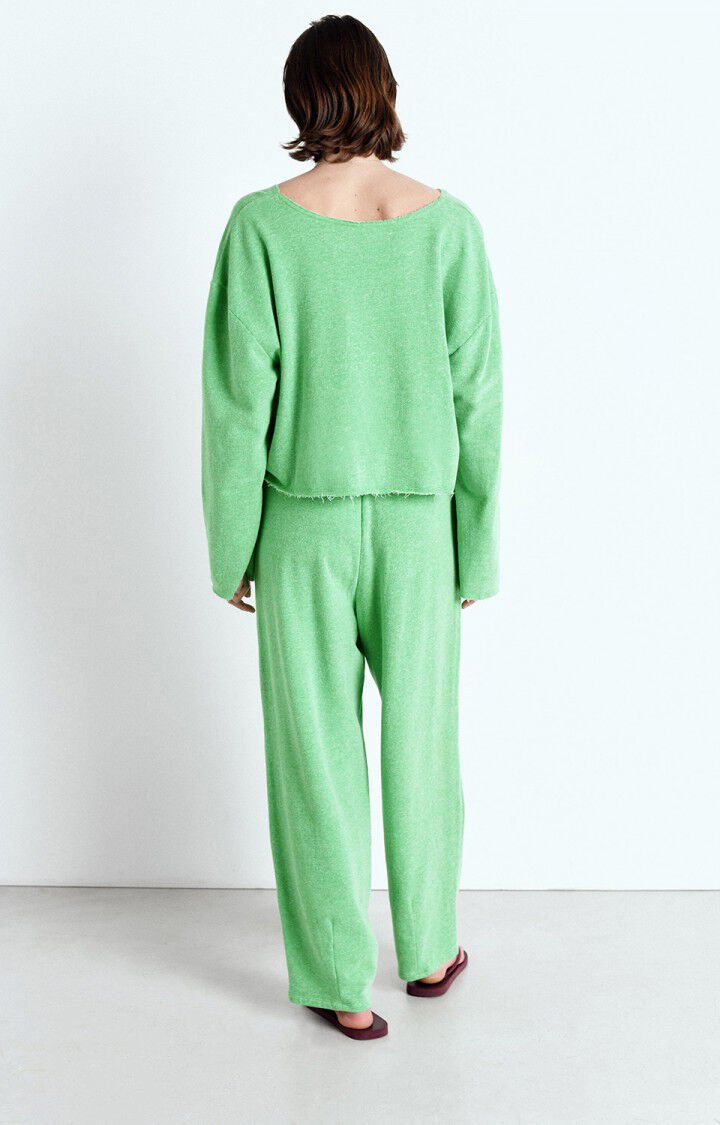 American Vintage Sweat Femme Ofybow - CRESSON CHINE 52 Manches Longues Vert - E25