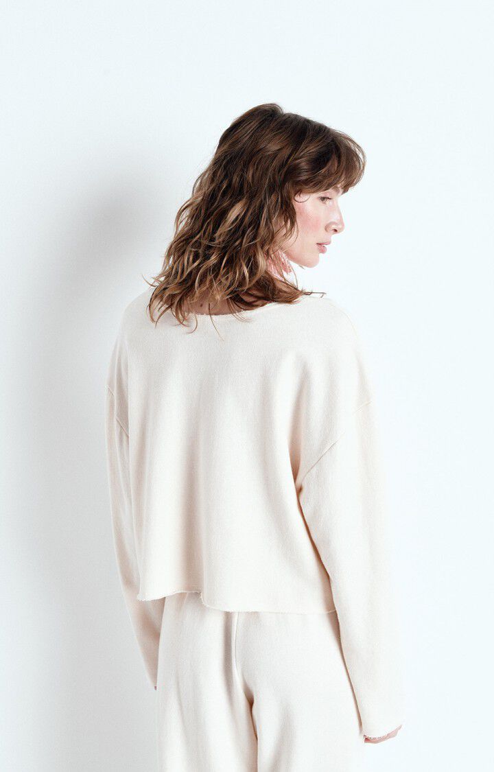 American Vintage Sweat Femme Ofybow - SABLE CHINE 52 Manches Longues Beige - E25